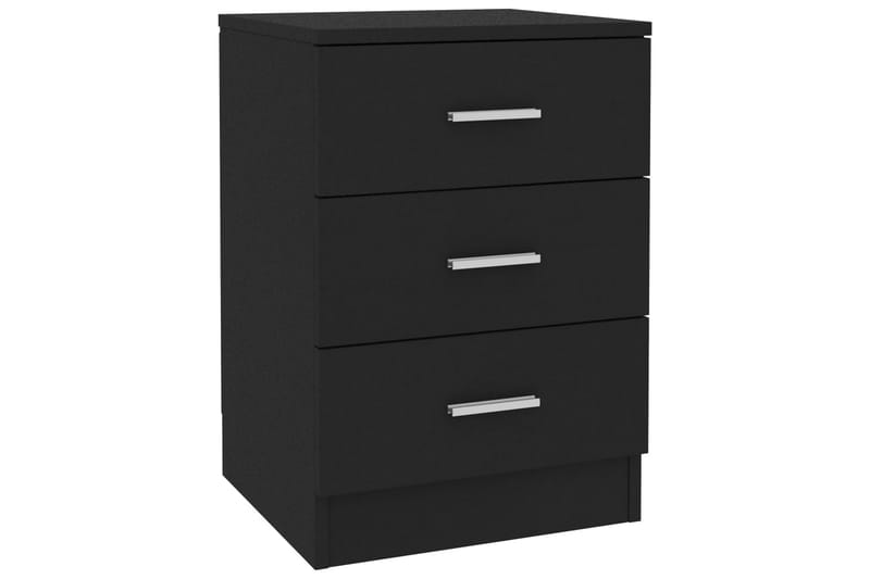 Yöpöydät 2 kpl musta 38x35x56 cm lastulevy - Musta - Huonekalut - Pöytä & ruokailuryhmä - Apupöytä & sivupöytä - Yöpöytä