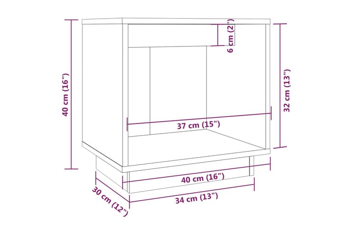 Yöpöydät 2 kpl musta 40x30x40 cm täysi mänty - Musta - Yöpöytä