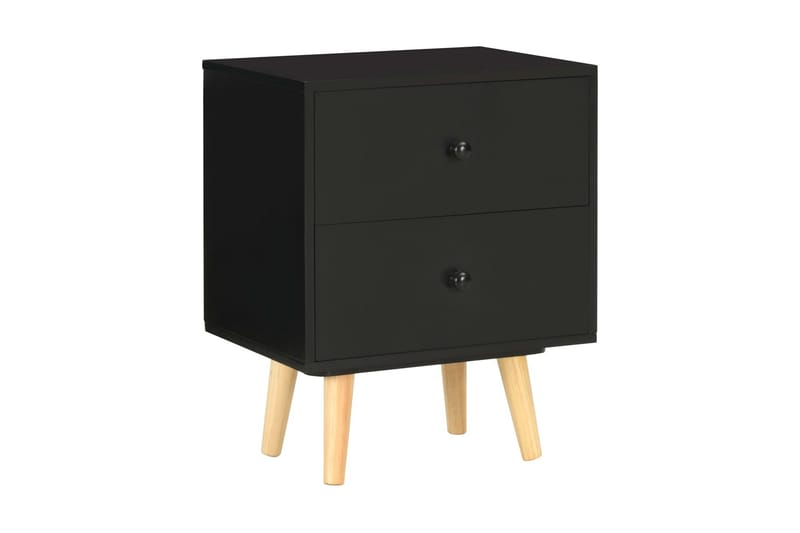 Yöpöydät 2 kpl musta 40x30x50 cm täysi mänty - Musta - Huonekalut - Pöytä & ruokailuryhmä - Apupöytä & sivupöytä - Yöpöytä