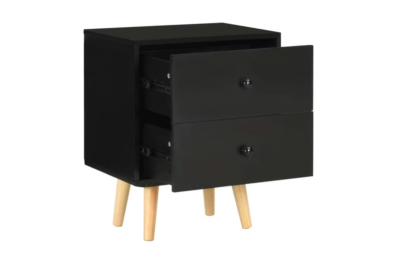 Yöpöydät 2 kpl musta 40x30x50 cm täysi mänty - Musta - Huonekalut - Pöytä & ruokailuryhmä - Apupöytä & sivupöytä - Yöpöytä