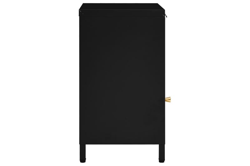 Yöpöydät 2 kpl musta 40x30x54,5 cm teräs ja lasi - Musta - Huonekalut - Pöytä & ruokailuryhmä - Apupöytä & sivupöytä - Yöpöytä