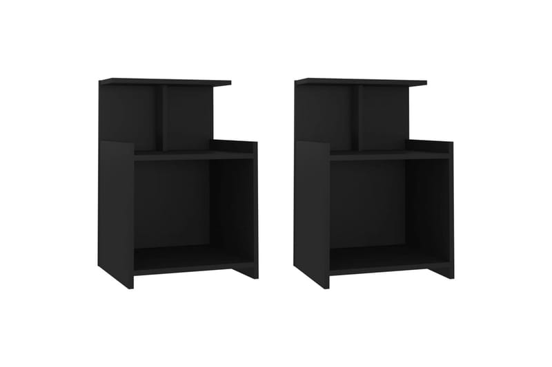 Yöpöydät 2 kpl musta 40x35x60 cm lastulevy - Huonekalut - Pöytä & ruokailuryhmä - Apupöytä & sivupöytä - Yöpöytä
