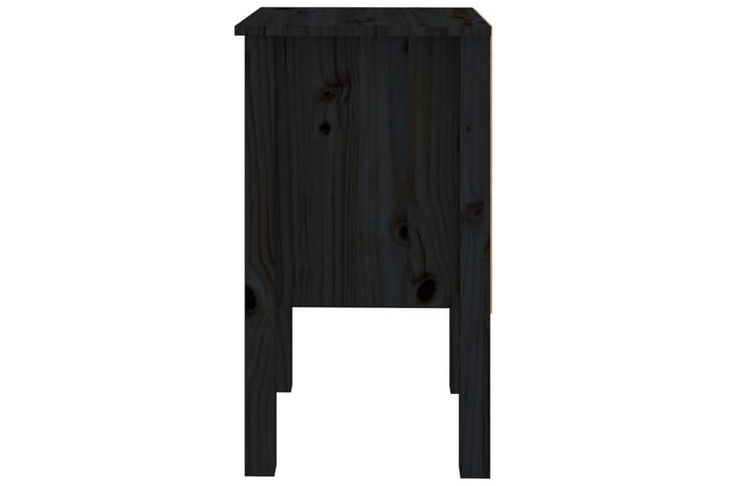 Yöpöydät 2 kpl musta 40x35x61,5 cm täysi mänty - Musta - Huonekalut - Pöytä & ruokailuryhmä - Apupöytä & sivupöytä - Yöpöytä