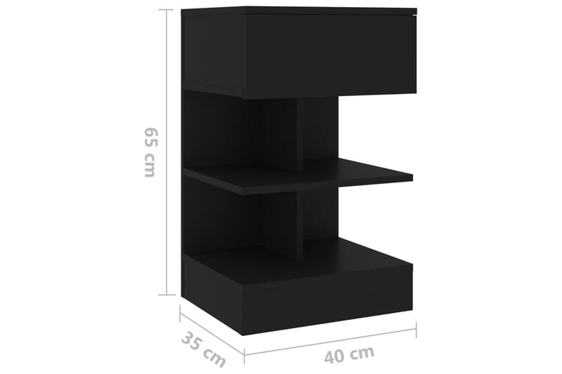 Yöpöydät 2 kpl musta 40x35x65 cm - Musta - Huonekalut - Pöytä & ruokailuryhmä - Apupöytä & sivupöytä - Yöpöytä