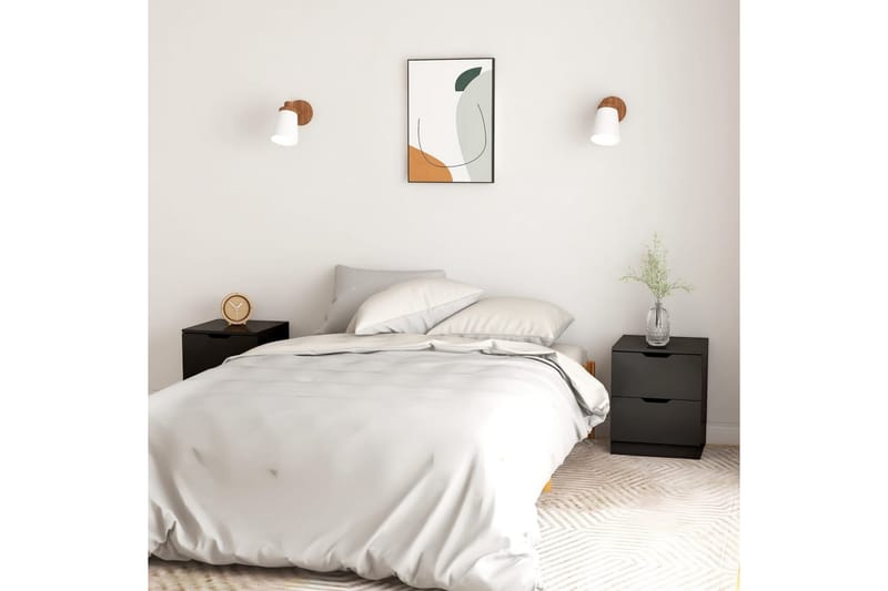 Yöpöydät 2 kpl musta 40x40x50 cm lastulevy - Huonekalut - Pöytä & ruokailuryhmä - Apupöytä & sivupöytä - Yöpöytä