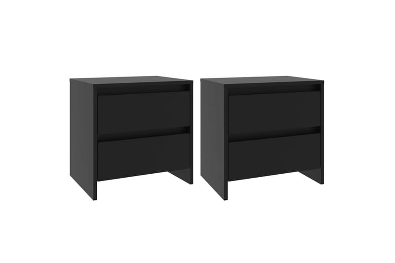 Yöpöydät 2 kpl musta 45x34,5x44,5 cm lastulevy - Musta - Huonekalut - Pöytä & ruokailuryhmä - Apupöytä & sivupöytä - Yöpöytä