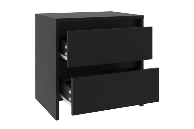Yöpöydät 2 kpl musta 45x34,5x44,5 cm lastulevy - Musta - Huonekalut - Pöytä & ruokailuryhmä - Apupöytä & sivupöytä - Yöpöytä