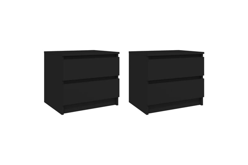 Yöpöydät 2 kpl musta 50x39x43,5 cm lastulevy - Huonekalut - Pöytä & ruokailuryhmä - Apupöytä & sivupöytä - Yöpöytä