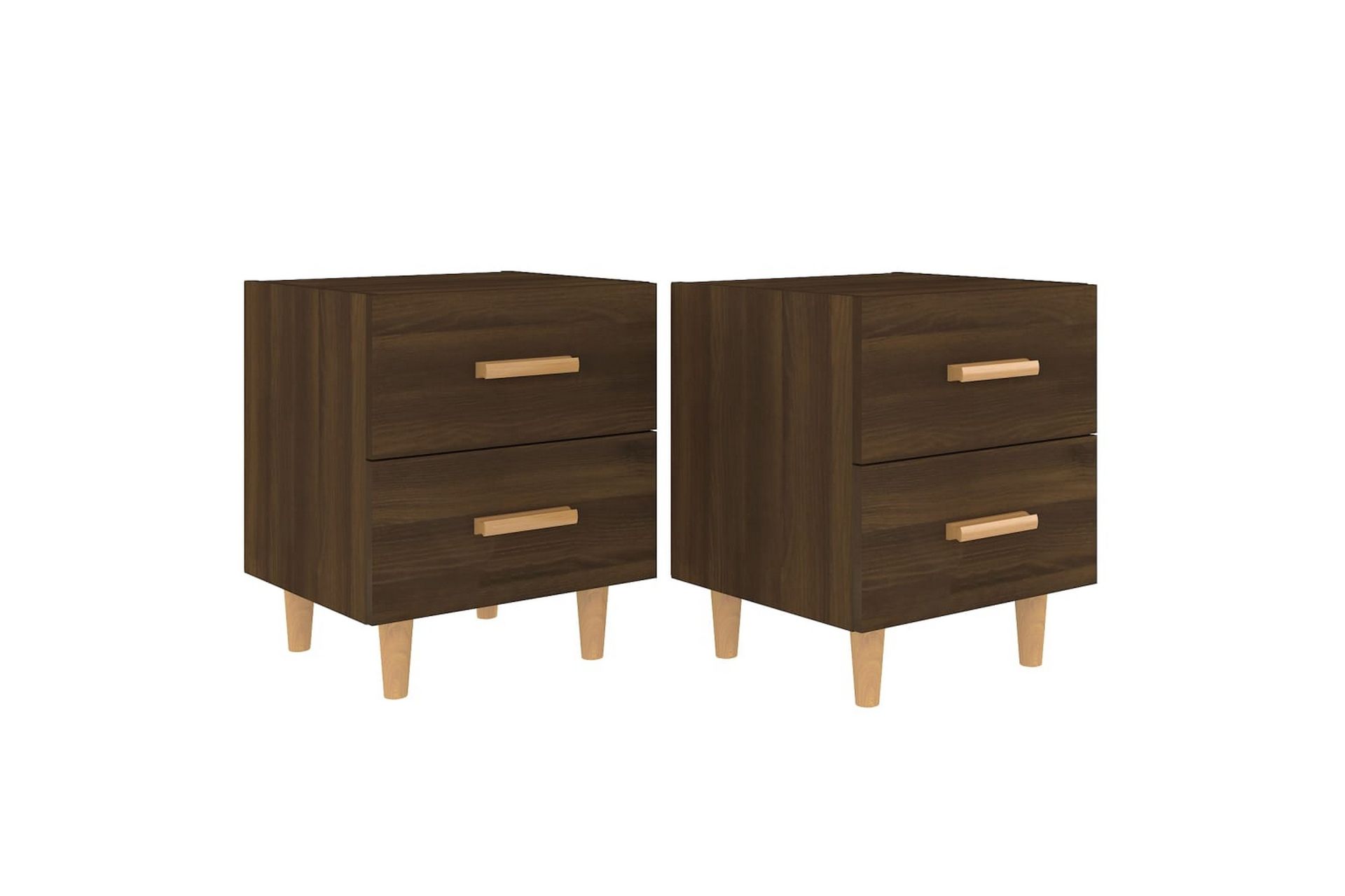 Yöpöydät 2 kpl ruskea tammi 40x35x47,5 cm - Ruskea - Huonekalut - Pöytä & ruokailuryhmä - Apupöytä & sivupöytä - Yöpöytä