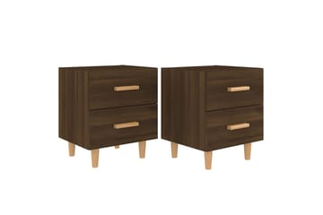 Yöpöydät 2 kpl ruskea tammi 40x35x47,5 cm - Ruskea - Huonekalut - Pöytä & ruokailuryhmä - Apupöytä & sivupöytä - Yöpöytä