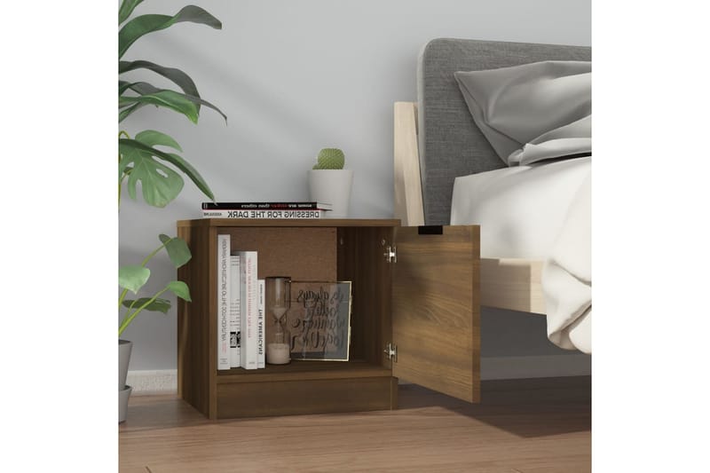 Yöpöydät 2 kpl ruskea tammi 40x39x40 cm - Ruskea - Huonekalut - Pöytä & ruokailuryhmä - Apupöytä & sivupöytä - Yöpöytä