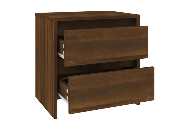 Yöpöydät 2 kpl ruskea tammi 45x34,5x44,5 cm lastulevy - Ruskea - Huonekalut - Pöytä & ruokailuryhmä - Apupöytä & sivupöytä - Yöpöytä