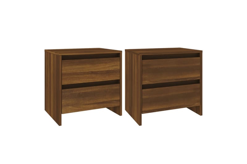 Yöpöydät 2 kpl ruskea tammi 45x34,5x44,5 cm lastulevy - Ruskea - Huonekalut - Pöytä & ruokailuryhmä - Apupöytä & sivupöytä - Yöpöytä