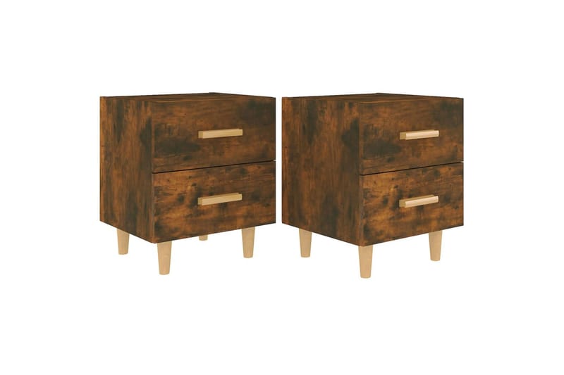 Yöpöydät 2 kpl savutammi 40x35x47,5 cm - Ruskea - Huonekalut - Pöytä & ruokailuryhmä - Apupöytä & sivupöytä - Yöpöytä