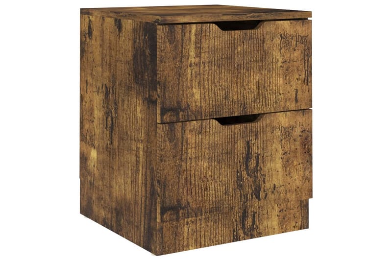Yöpöydät 2 kpl savutammi 40x40x50 cm lastulevy - Huonekalut - Pöytä & ruokailuryhmä - Apupöytä & sivupöytä - Yöpöytä