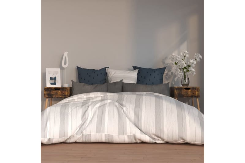 Yöpöydät 2 kpl savutammi 40x40x56 cm lastulevy - Ruskea - Huonekalut - Pöytä & ruokailuryhmä - Apupöytä & sivupöytä - Yöpöytä