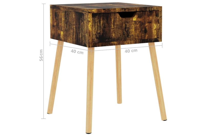 Yöpöydät 2 kpl savutammi 40x40x56 cm lastulevy - Ruskea - Huonekalut - Pöytä & ruokailuryhmä - Apupöytä & sivupöytä - Yöpöytä