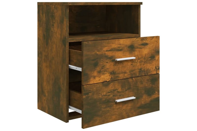 Yöpöydät 2 kpl savutammi 50x32x60 cm - Ruskea - Huonekalut - Pöytä & ruokailuryhmä - Apupöytä & sivupöytä - Yöpöytä