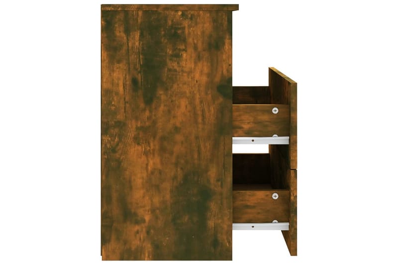 Yöpöydät 2 kpl savutammi 50x32x60 cm - Ruskea - Huonekalut - Pöytä & ruokailuryhmä - Apupöytä & sivupöytä - Yöpöytä
