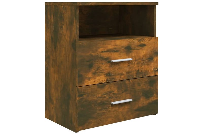 Yöpöydät 2 kpl savutammi 50x32x60 cm - Ruskea - Huonekalut - Pöytä & ruokailuryhmä - Apupöytä & sivupöytä - Yöpöytä