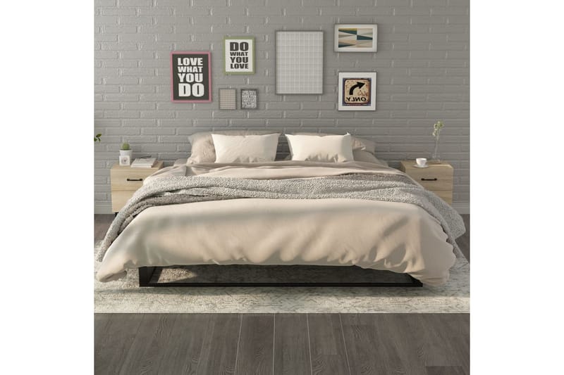 Yöpöydät 2 kpl Sonoma-tammi 40x35x47,5 cm - Ruskea - Huonekalut - Pöytä & ruokailuryhmä - Apupöytä & sivupöytä - Yöpöytä