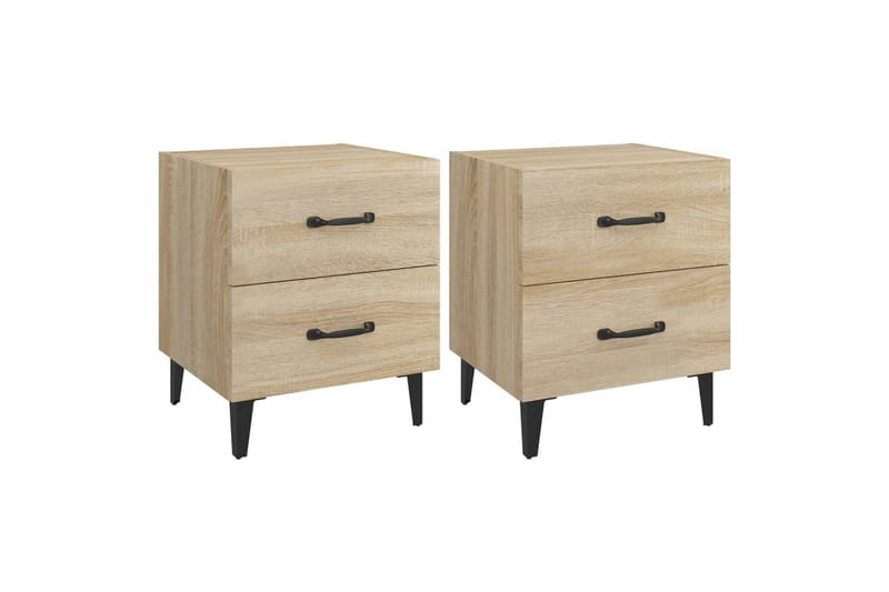 Yöpöydät 2 kpl Sonoma-tammi 40x35x47,5 cm - Ruskea - Huonekalut - Pöytä & ruokailuryhmä - Apupöytä & sivupöytä - Yöpöytä