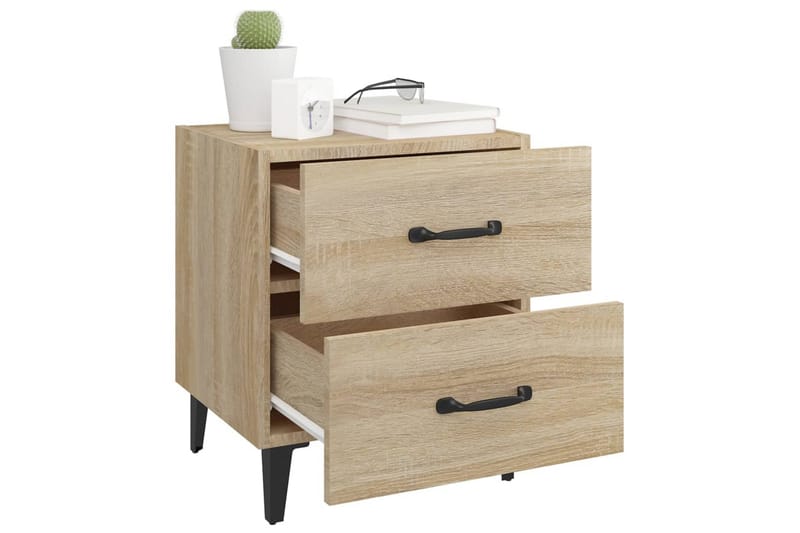 Yöpöydät 2 kpl Sonoma-tammi 40x35x47,5 cm - Ruskea - Huonekalut - Pöytä & ruokailuryhmä - Apupöytä & sivupöytä - Yöpöytä