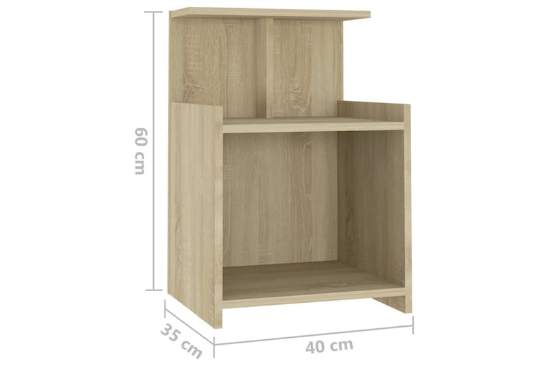 Yöpöydät 2 kpl Sonoma-tammi 40x35x60 cm lastulevy - Huonekalut - Pöytä & ruokailuryhmä - Apupöytä & sivupöytä - Yöpöytä