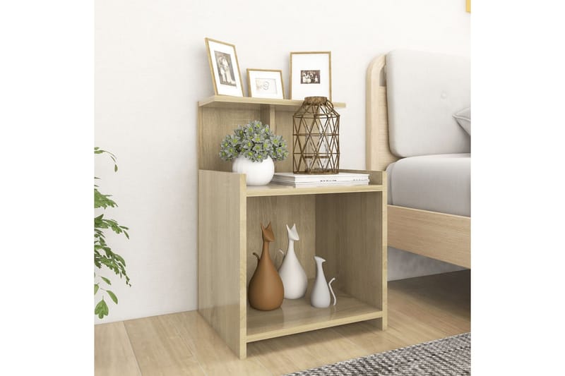 Yöpöydät 2 kpl Sonoma-tammi 40x35x60 cm lastulevy - Huonekalut - Pöytä & ruokailuryhmä - Apupöytä & sivupöytä - Yöpöytä
