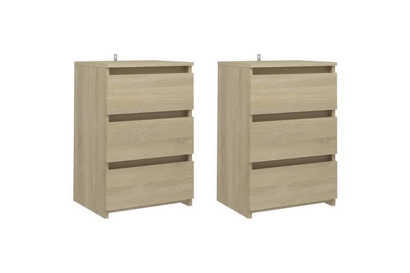 Yöpöydät 2 kpl Sonoma-tammi 40x35x62,5 cm lastulevy - Huonekalut - Pöytä & ruokailuryhmä - Apupöytä & sivupöytä - Yöpöytä