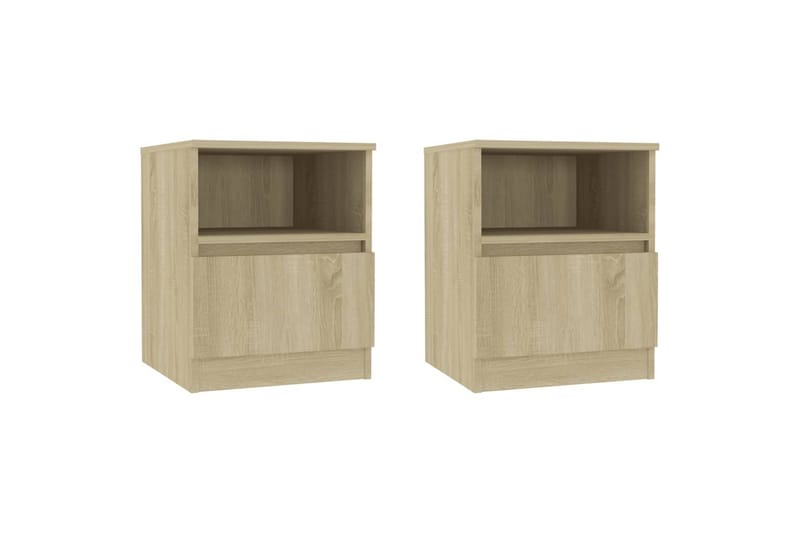 Y�öpöydät 2 kpl Sonoma-tammi 40x40x50 cm lastulevy - Huonekalut - Pöytä & ruokailuryhmä - Apupöytä & sivupöytä - Yöpöytä
