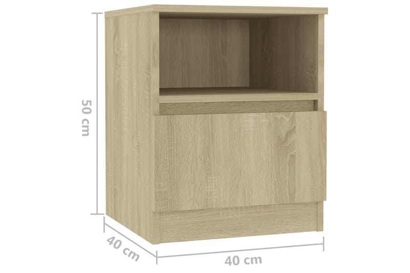 Yöpöydät 2 kpl Sonoma-tammi 40x40x50 cm lastulevy - Huonekalut - Pöytä & ruokailuryhmä - Apupöytä & sivupöytä - Yöpöytä