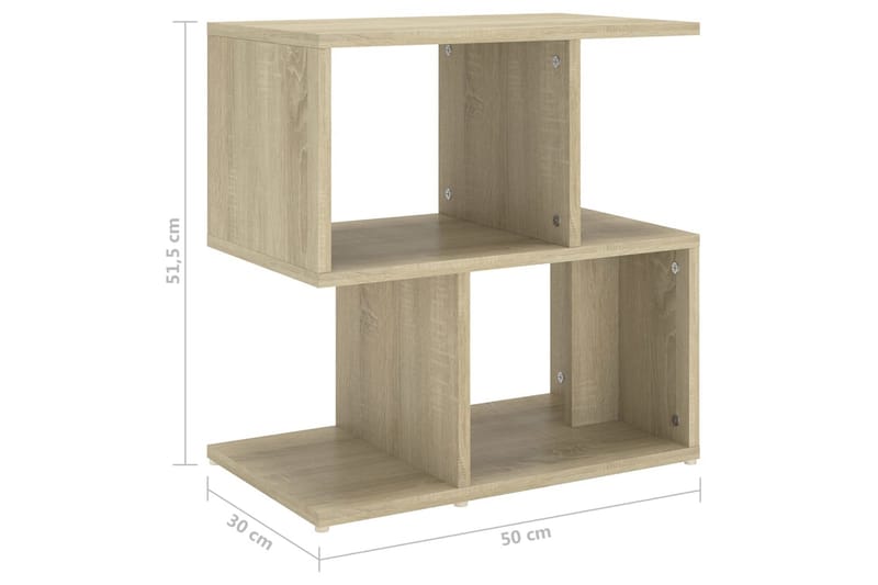 Yöpöydät 2 kpl Sonoma-tammi 50x30x51,5 cm lastulevy - Huonekalut - Pöytä & ruokailuryhmä - Apupöytä & sivupöytä - Yöpöytä