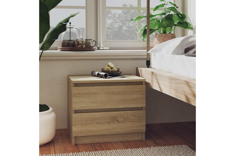 Yöpöydät 2 kpl Sonoma-tammi 50x39x43,5 cm lastulevy - Huonekalut - Pöytä & ruokailuryhmä - Apupöytä & sivupöytä - Yöpöytä