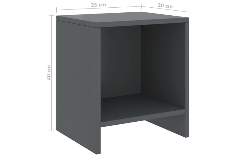 Yöpöydät 2 kpl tummanharmaa 35x30x40 cm täysi mänty - Huonekalut - Pöytä & ruokailuryhmä - Apupöytä & sivupöytä - Yöpöytä