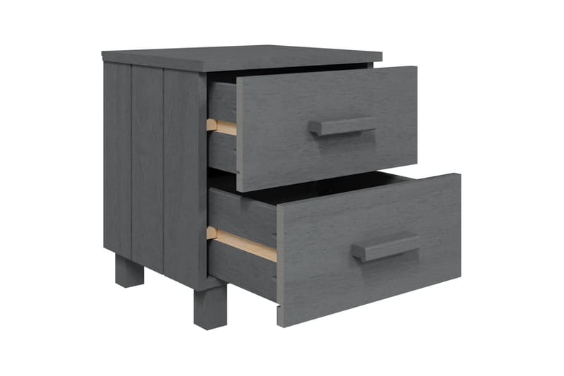 Yöpöydät 2 kpl tummanharmaa 40x35x44,5 cm täysi mänty - Harmaa - Huonekalut - Pöytä & ruokailuryhmä - Apupöytä & sivupöytä - Yöpöytä