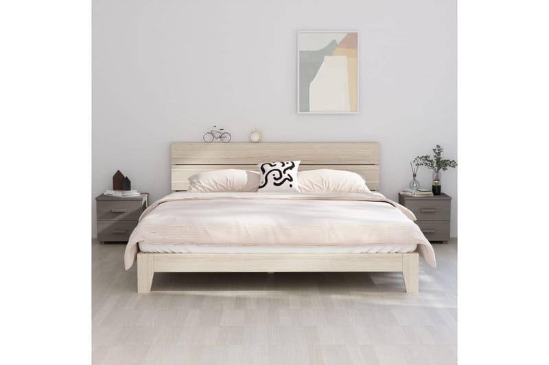 Yöpöydät 2 kpl vaaleanharmaa 40x35x44,5 cm täysi mänty - Harmaa - Huonekalut - Pöytä & ruokailuryhmä - Apupöytä & sivupöytä - Yöpöytä