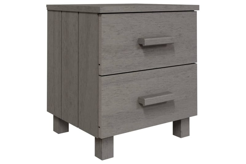 Yöpöydät 2 kpl vaaleanharmaa 40x35x44,5 cm täysi mänty - Harmaa - Huonekalut - Pöytä & ruokailuryhmä - Apupöytä & sivupöytä - Yöpöytä