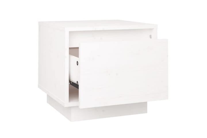 Yöpöydät 2 kpl valkoinen 35x34x32 cm täysi mänty - Valkoinen - Yöpöytä