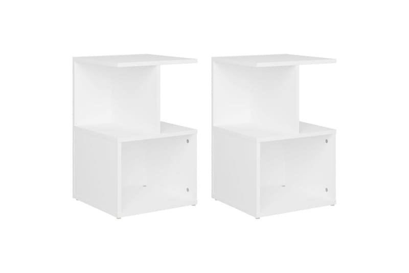 Yöpöydät 2 kpl valkoinen 35x35x55 cm lastulevy - Huonekalut - Pöytä & ruokailuryhmä - Apupöytä & sivupöytä - Yöpöytä