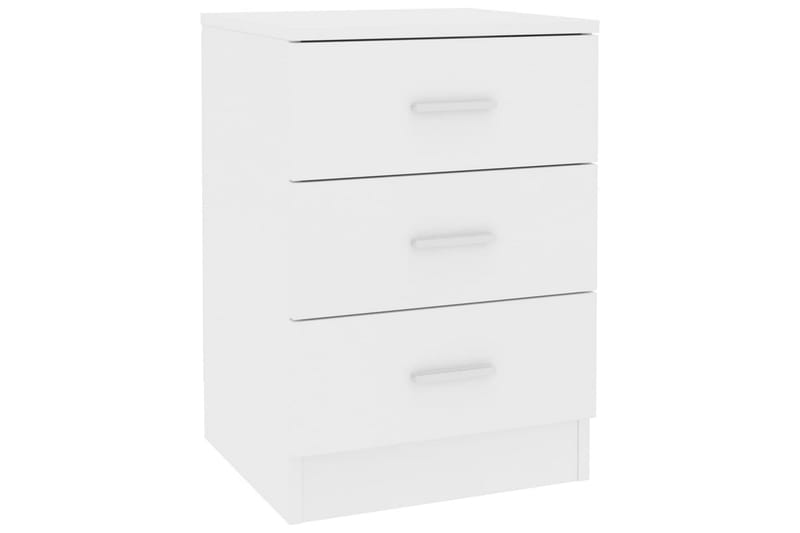 Yöpöydät 2 kpl valkoinen 38x35x56 cm lastulevy - Valkoinen - Huonekalut - Pöytä & ruokailuryhmä - Apupöytä & sivupöytä - Yöpöytä