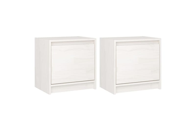 Yöpöydät 2 kpl valkoinen 40x30,5x40 cm täysi mänty - Valkoinen - Huonekalut - Pöytä & ruokailuryhmä - Apupöytä & sivupöytä - Yöpöytä