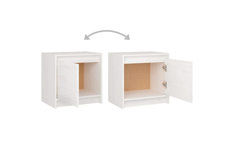 Yöpöydät 2 kpl valkoinen 40x30,5x40 cm täysi mänty - Valkoinen - Huonekalut - Pöytä & ruokailuryhmä - Apupöytä & sivupöytä - Yöpöytä