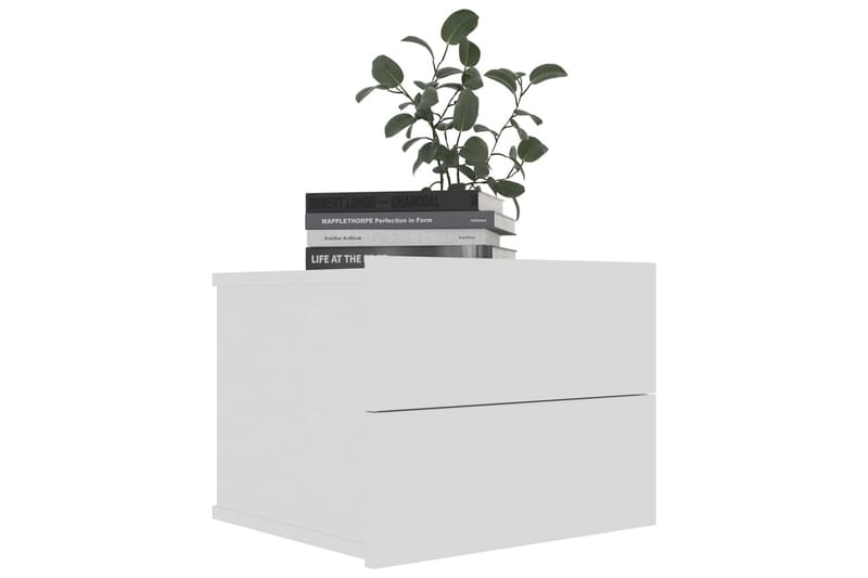 Yöpöydät 2 kpl valkoinen 40x30x30 cm lastulevy - Valkoinen - Huonekalut - Pöytä & ruokailuryhmä - Apupöytä & sivupöytä - Yöpöytä
