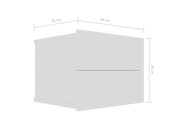 Yöpöydät 2 kpl valkoinen 40x30x30 cm lastulevy - Valkoinen - Huonekalut - Pöytä & ruokailuryhmä - Apupöytä & sivupöytä - Yöpöytä