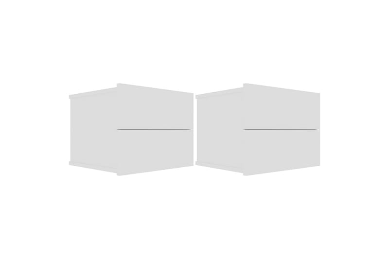 Yöpöydät 2 kpl valkoinen 40x30x30 cm lastulevy - Valkoinen - Huonekalut - Pöytä & ruokailuryhmä - Apupöytä & sivupöytä - Yöpöytä