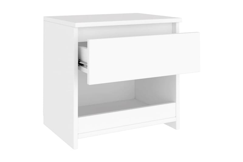 Yöpöydät 2 kpl valkoinen 40x30x39 cm lastulevy - Valkoinen - Huonekalut - Pöytä & ruokailuryhmä - Apupöytä & sivupöytä - Yöpöytä