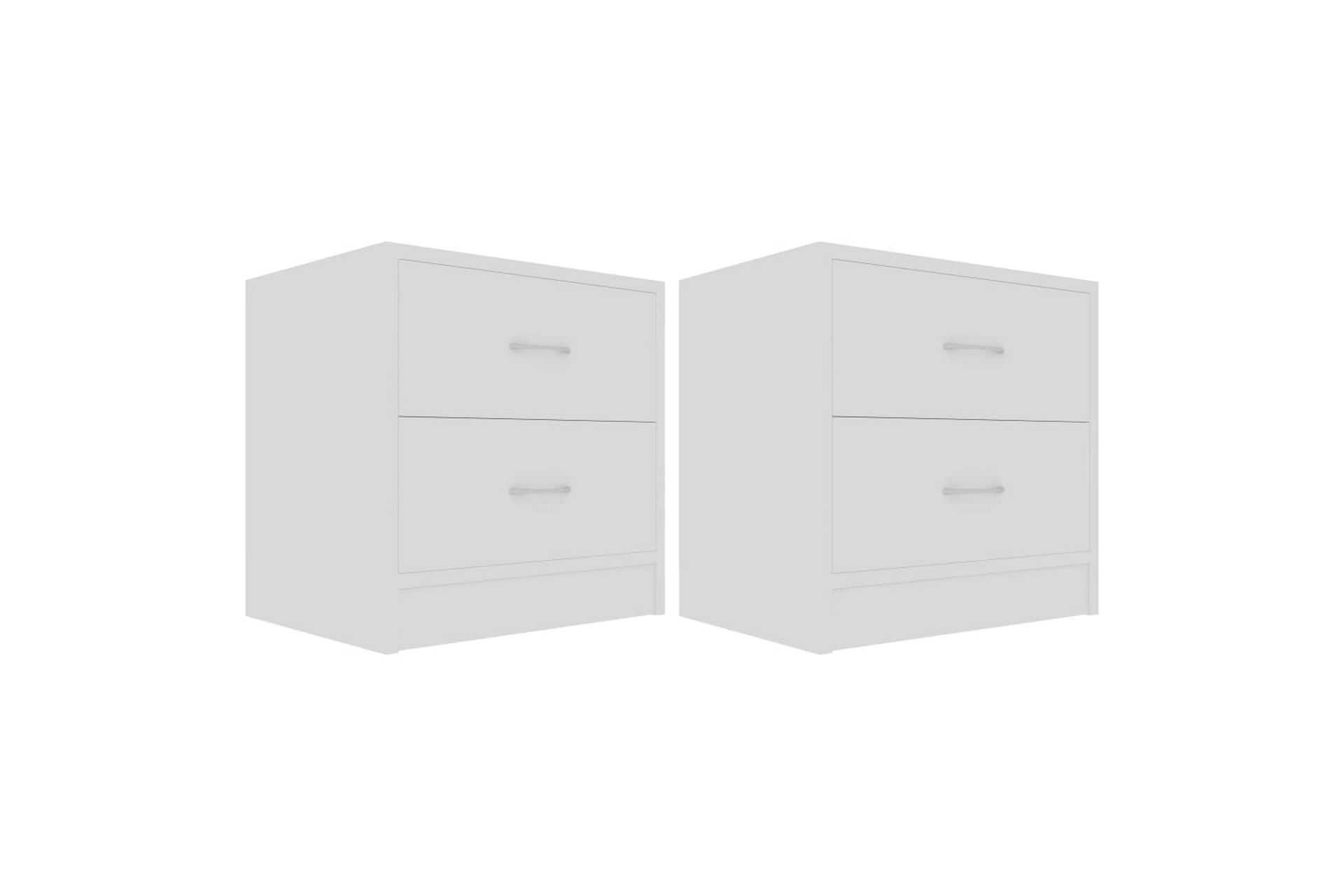 Yöpöydät 2 kpl valkoinen 40x30x40 cm lastulevy - Valkoinen - Huonekalut - Pöytä & ruokailuryhmä - Apupöytä & sivupöytä - Yöpöytä