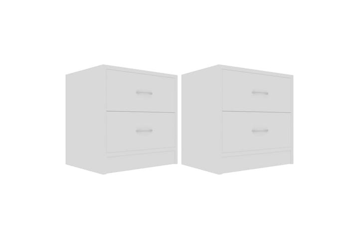 Yöpöydät 2 kpl valkoinen 40x30x40 cm lastulevy - Valkoinen - Yöpöytä