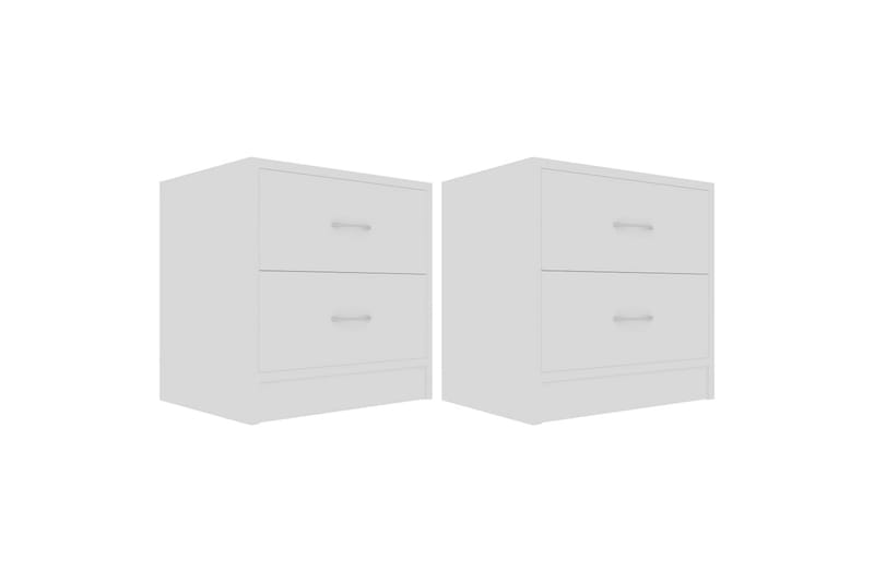 Yöpöydät 2 kpl valkoinen 40x30x40 cm lastulevy - Valkoinen - Huonekalut - Pöytä & ruokailuryhmä - Apupöytä & sivupöytä - Yöpöytä